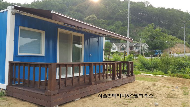   충북 앙성 3m6m컨테이너 어닝 및 데크시공