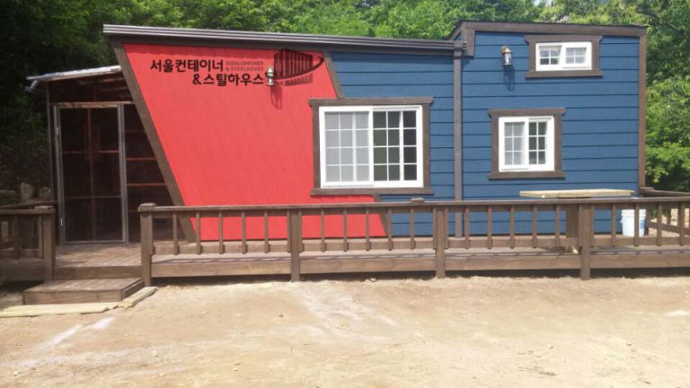  원주 문막 3.5m*6.5m 이동식주택출고 후 데크, 넥산시공
