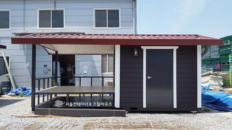   원두막과 창고가 하나로 된 제품,  실용적인 이동식주택 제작