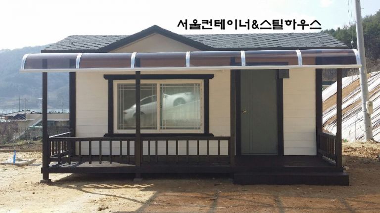  강원도 화천, 3m6m 컨테이너 씨멘트싸이딩 외장마감