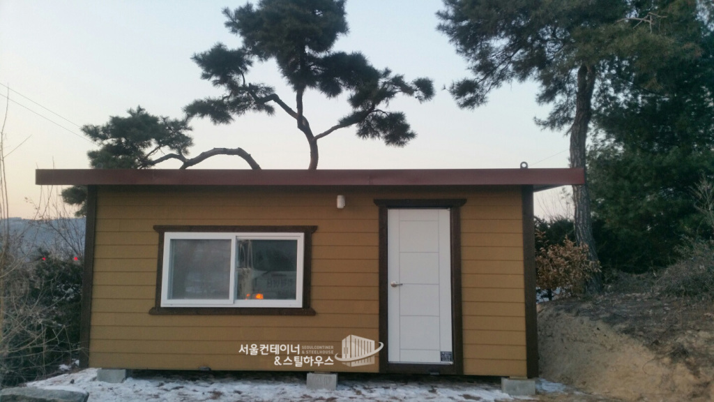  여주 점동 이동식주택, 씨멘트싸이딩마감, 골지붕판넬 지붕마감