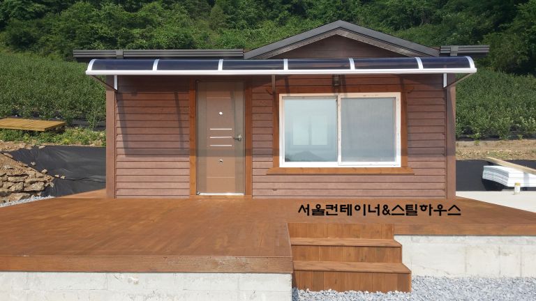  단양, 3.3m6m 싸이딩방가로, 넥산, 데크설치