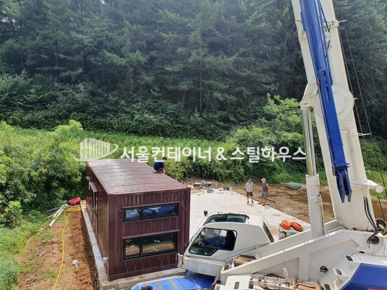 양평 컨테이너주택 하차 현장입니다. 여주컨테이너, 이천컨테이너, 양평컨테이너, 컨테이너주택